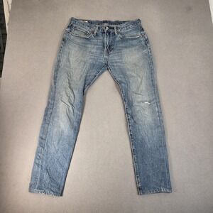 Levi's 502 Jeans Mens 32x28 Blue Selvedge Denim Regular Taper Faded Tag 31x34